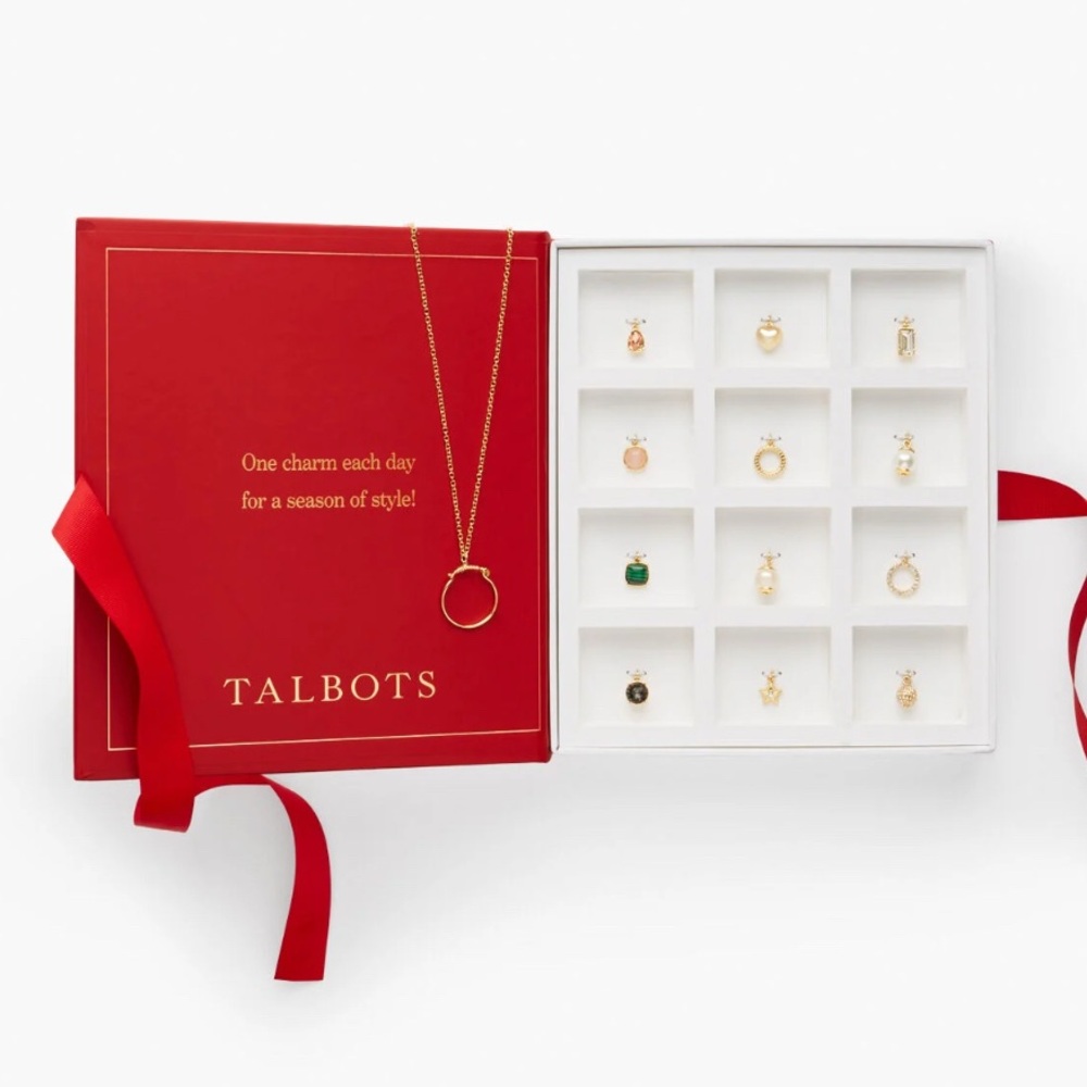 Talbots 12 Days of Sparkle and Shine Charm Necklace Advent Calendar NWOT